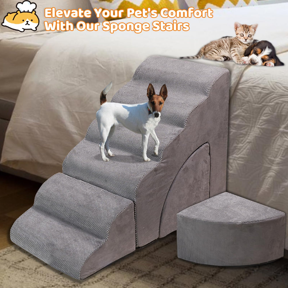 A.FATI anti-slip foam steps provide stable, easy climbs for dogs