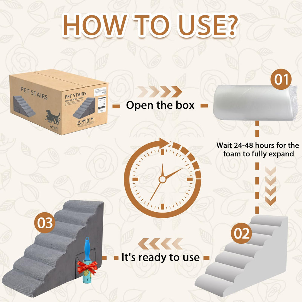 A.FATI dog stairs-bedside-use enables quick bed access