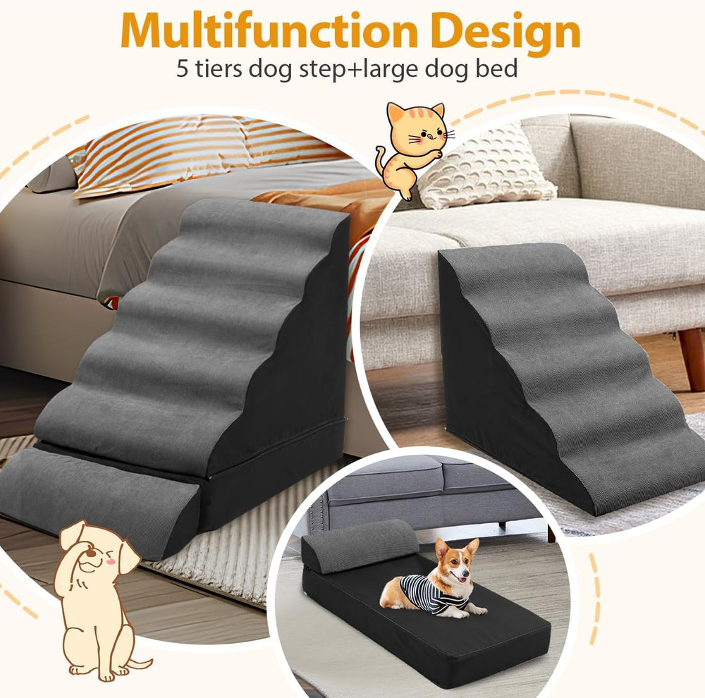 A.FATI dog stairs bed mode offers a cozy resting spot after climbs