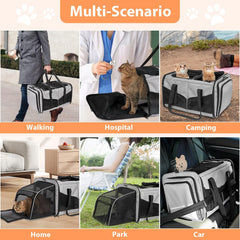 A.FATI foldable litter boxes included for easy travel setup.