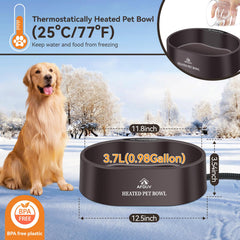 AFDUV heated water bowl thermostat control maintains safe water temperature for pets.