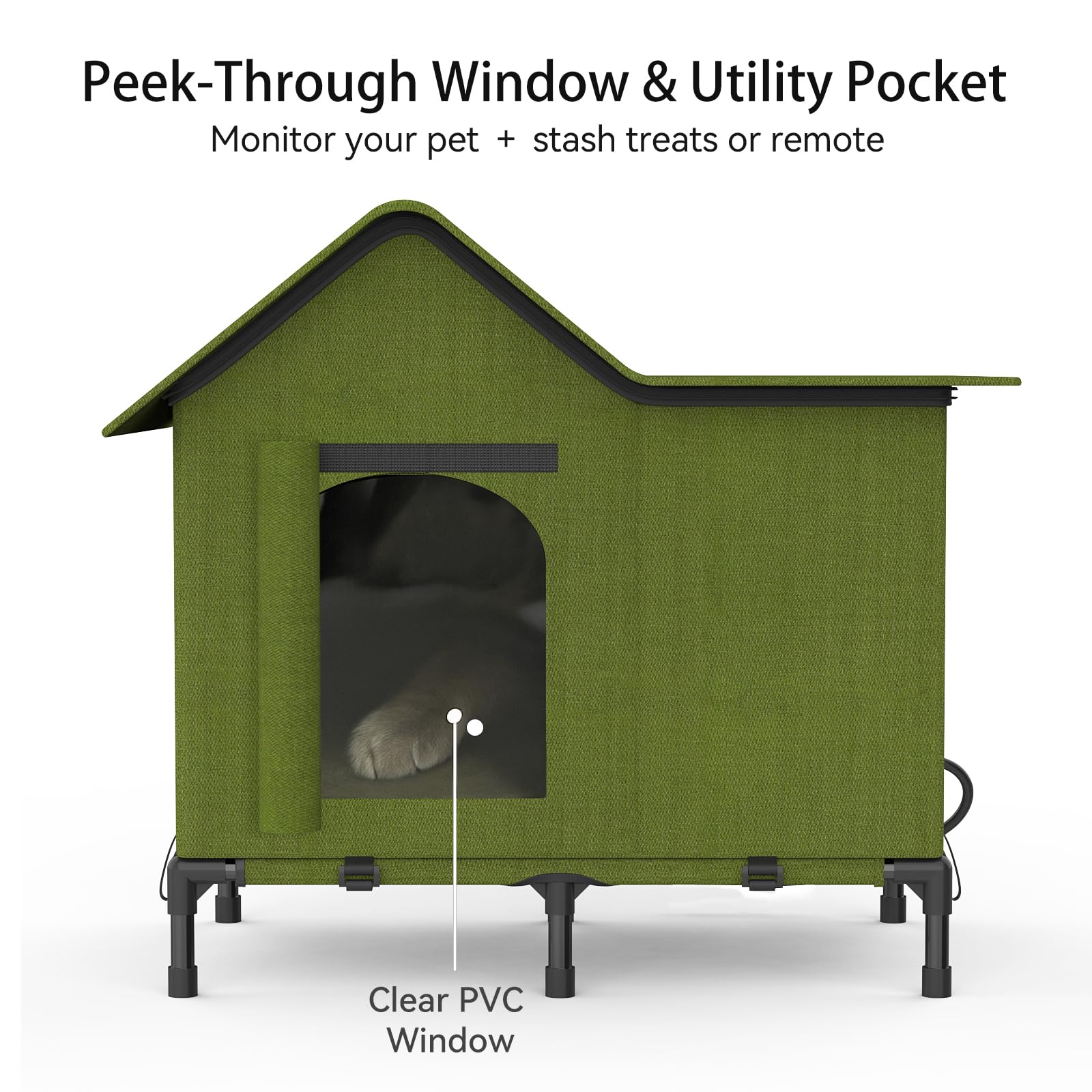 AFEIOFT outdoor cat house waterproof fabric protects against rain and snow on porches
