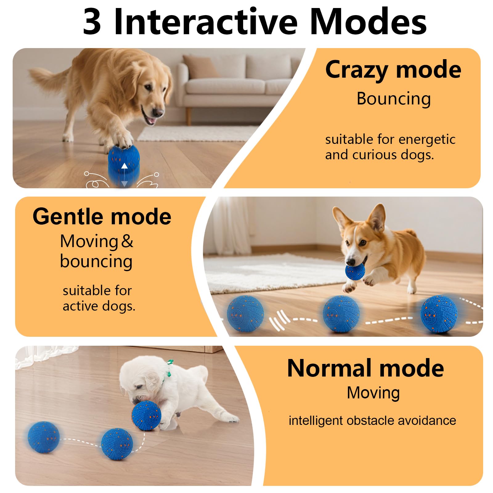 Affiuya interactive dog ball jumping blue adds dynamic movement to keep dogs engaged.