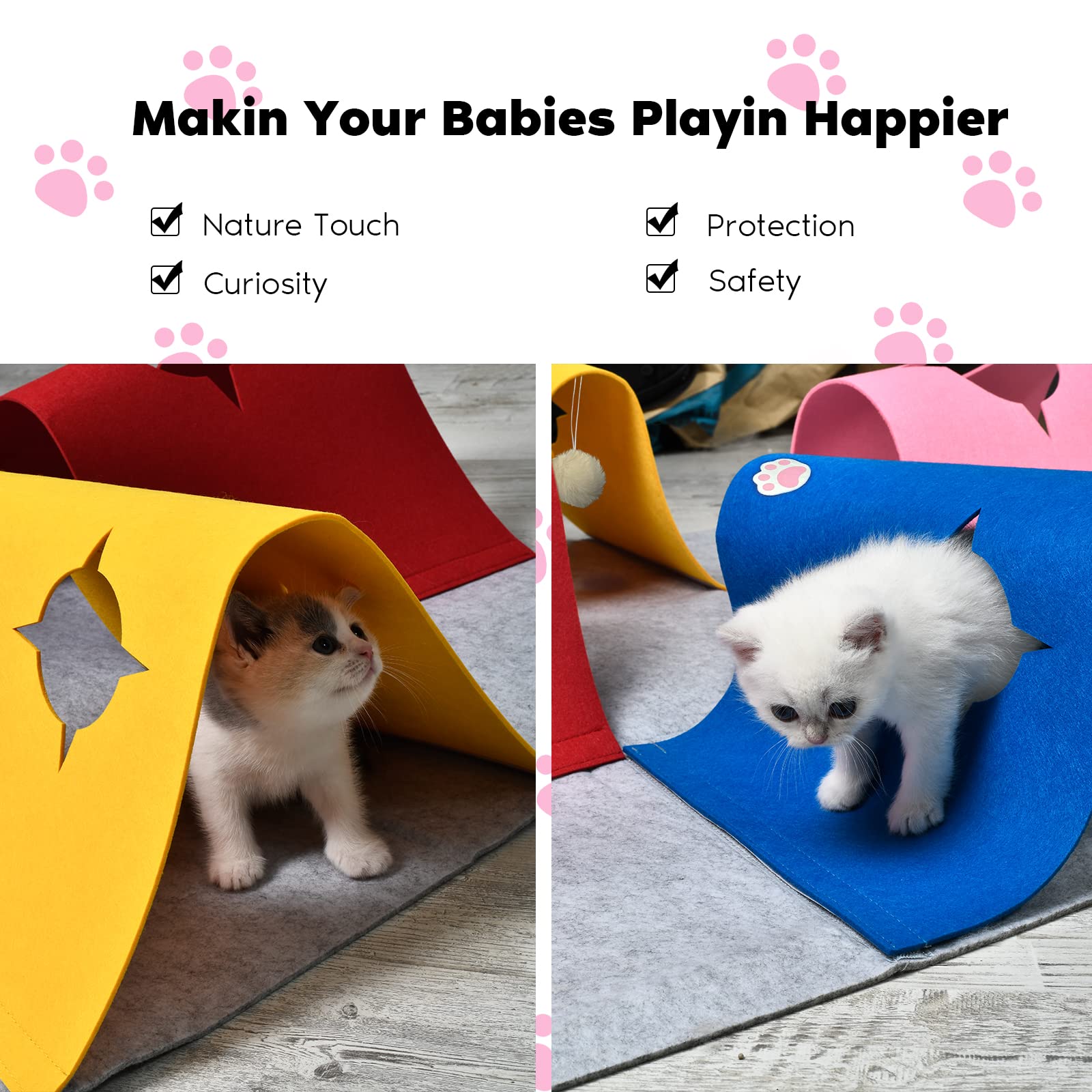AFLIFLI cat tunnel plush ball inspires playful chasing and movement