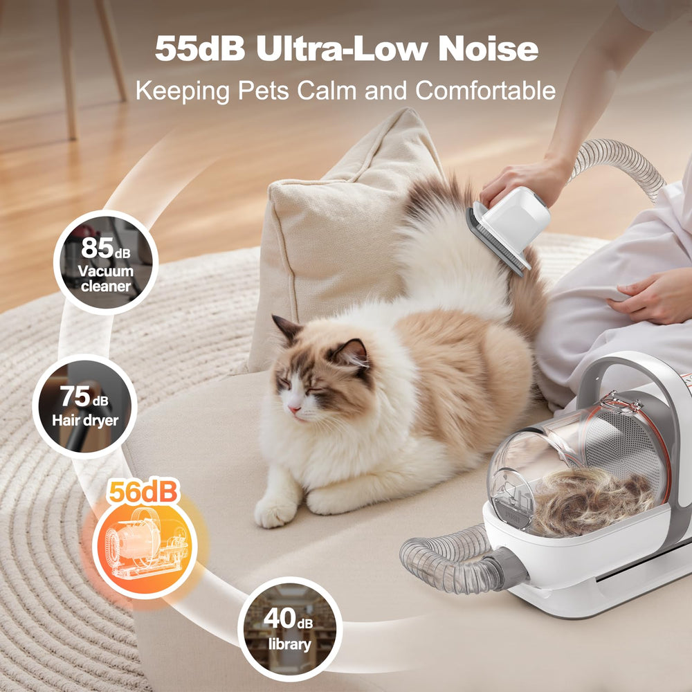 Afloia kit includes 1.5L dust cup for longer grooming before emptying.