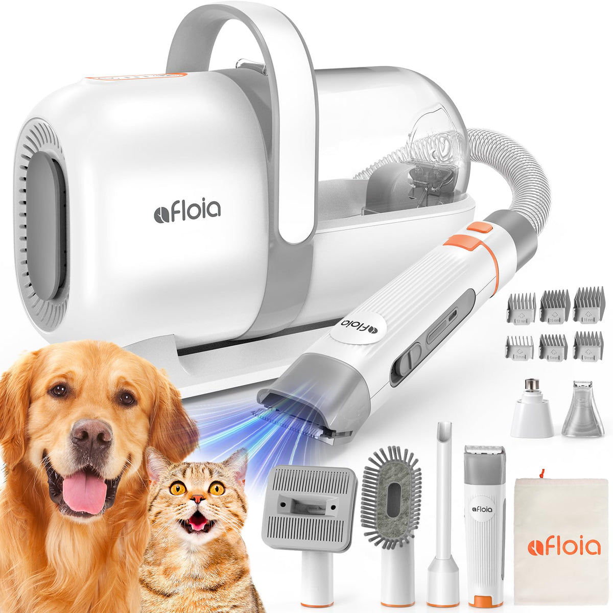 Afloia 6-in-1 dog grooming kit front view for at-home grooming.