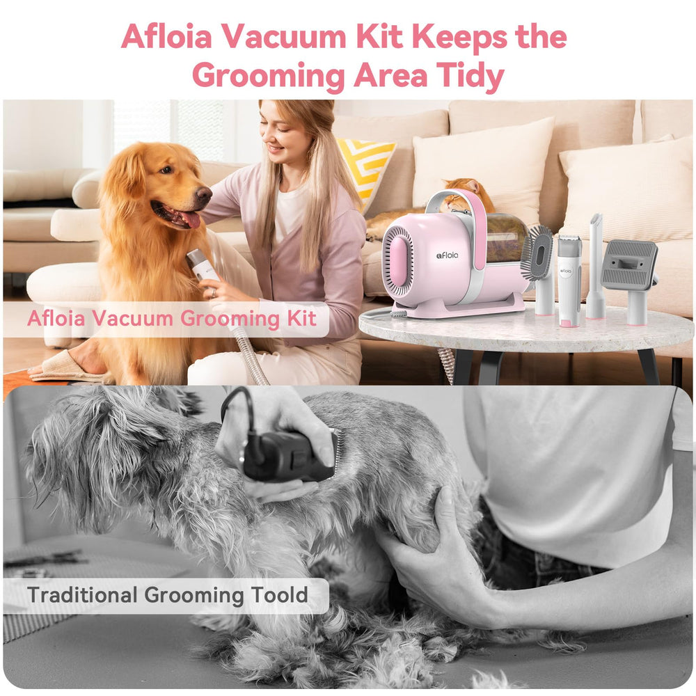 Afloia dog grooming kit extendable hose and long cord for flexible grooming spaces.