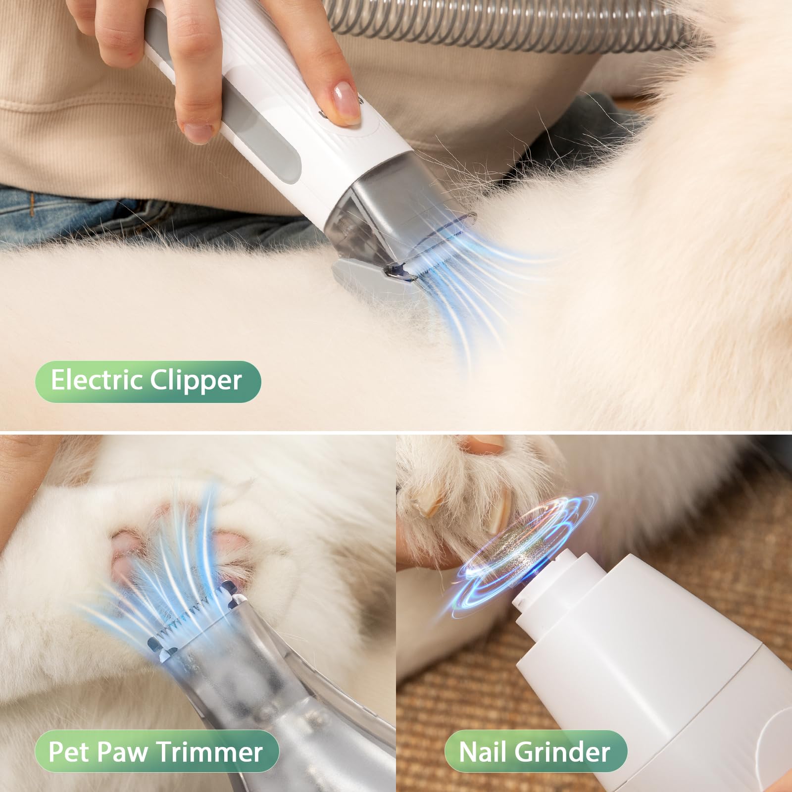 Afloia wireless clipper shot emphasizes cordless grooming flexibility.
