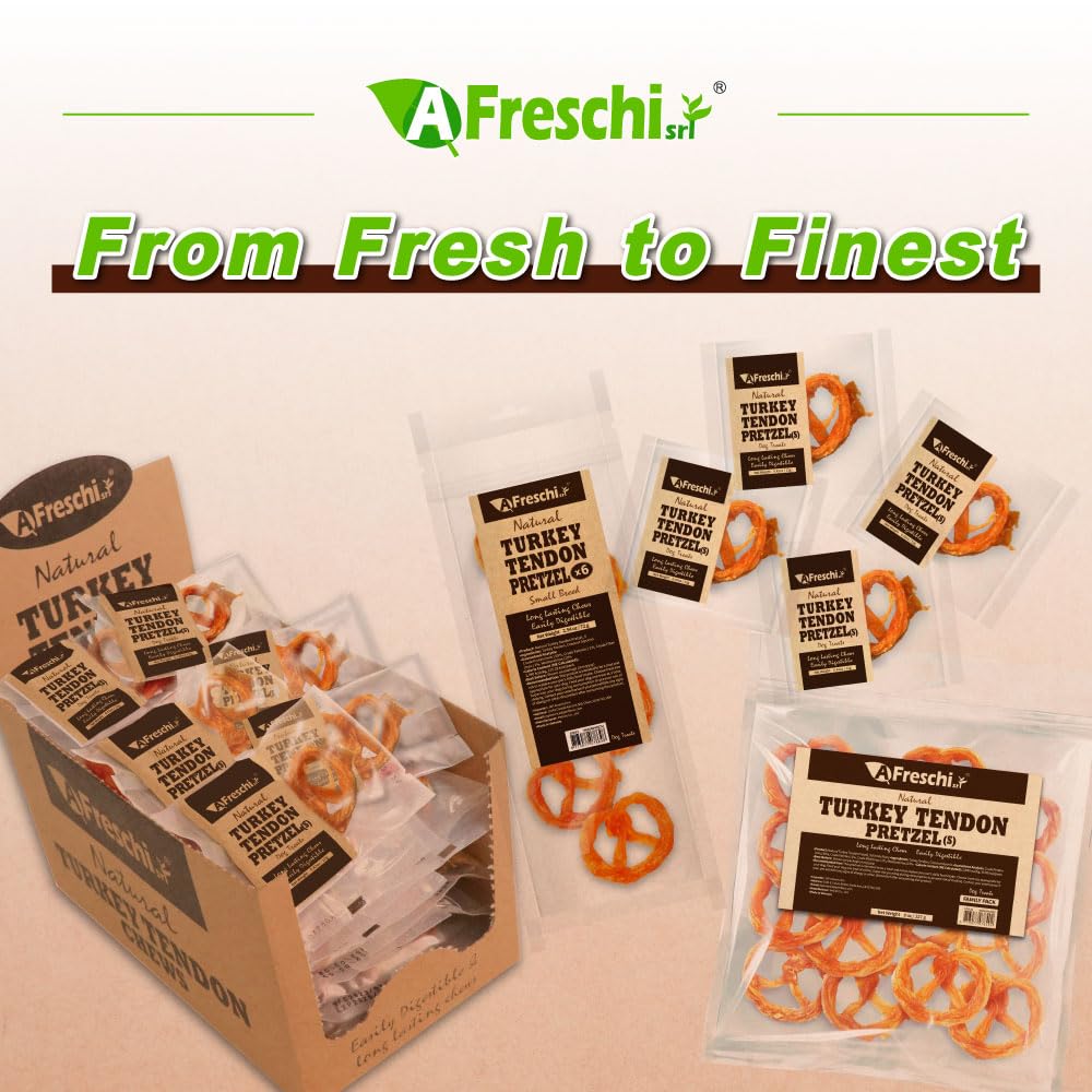A Freschi srl 8 oz pack on display highlights convenient, everyday dog chews.