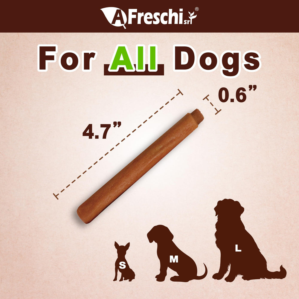 Afreschi Chicken Dog Treats close-up of real chicken core for protein-rich snacking.