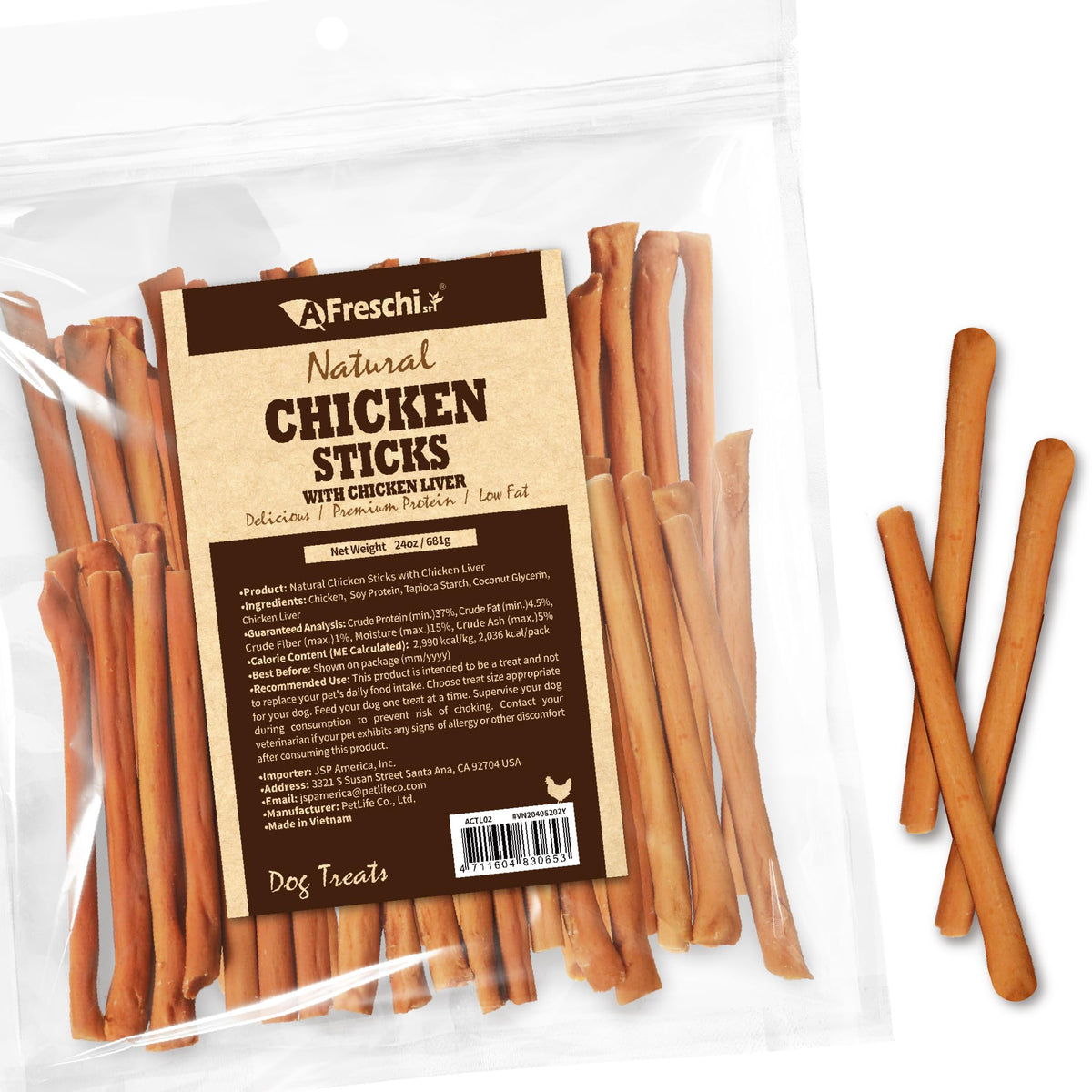 Afreschi Chicken Treats real chicken bites offer natural protein for daily rewards.
