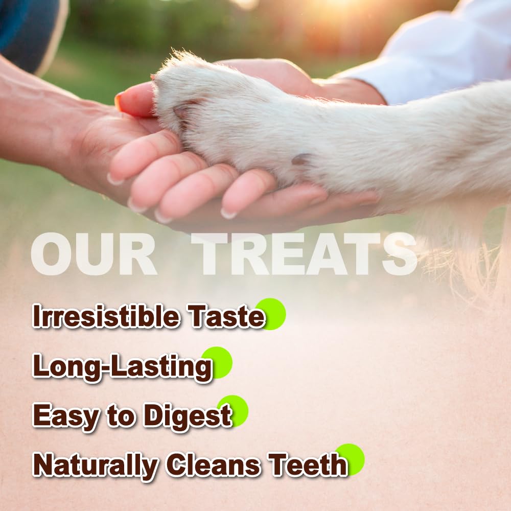 A Freschi srl Turkey Tendons image highlights dental-friendly chew that may reduce plaque naturally.