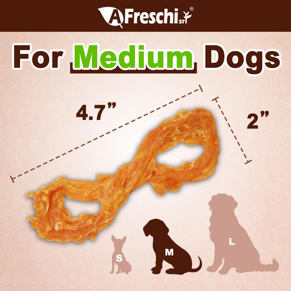 A Freschi srl hypoallergenic turkey tendons for dogs with clean ingredients for sensitive pups.
