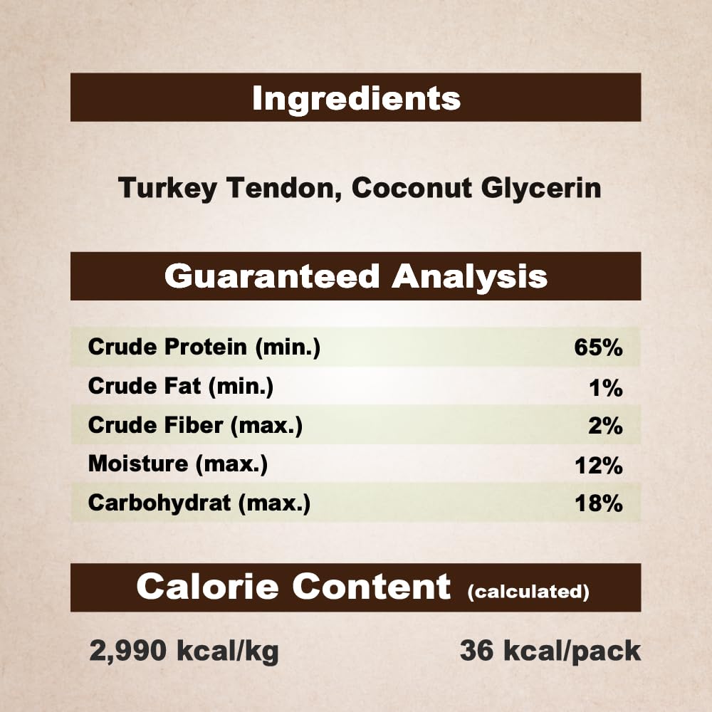 A Freschi srl Turkey Tendons small-dog Ring S packaging, easy-to-serve snack.