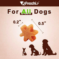 Afreschi Star Bites USA-sourced turkey highlights natural nutrition for dogs.