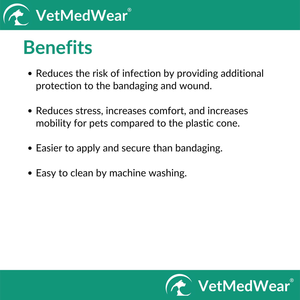 After Surgery Wear teal-green dog sleeve, adjustable strings for secure fit