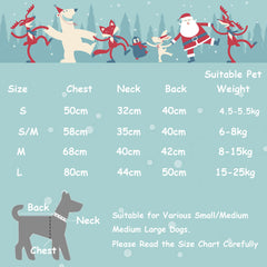 AFYHH dog Christmas sweater back pattern with reindeer and snowflakes for festive appeal.