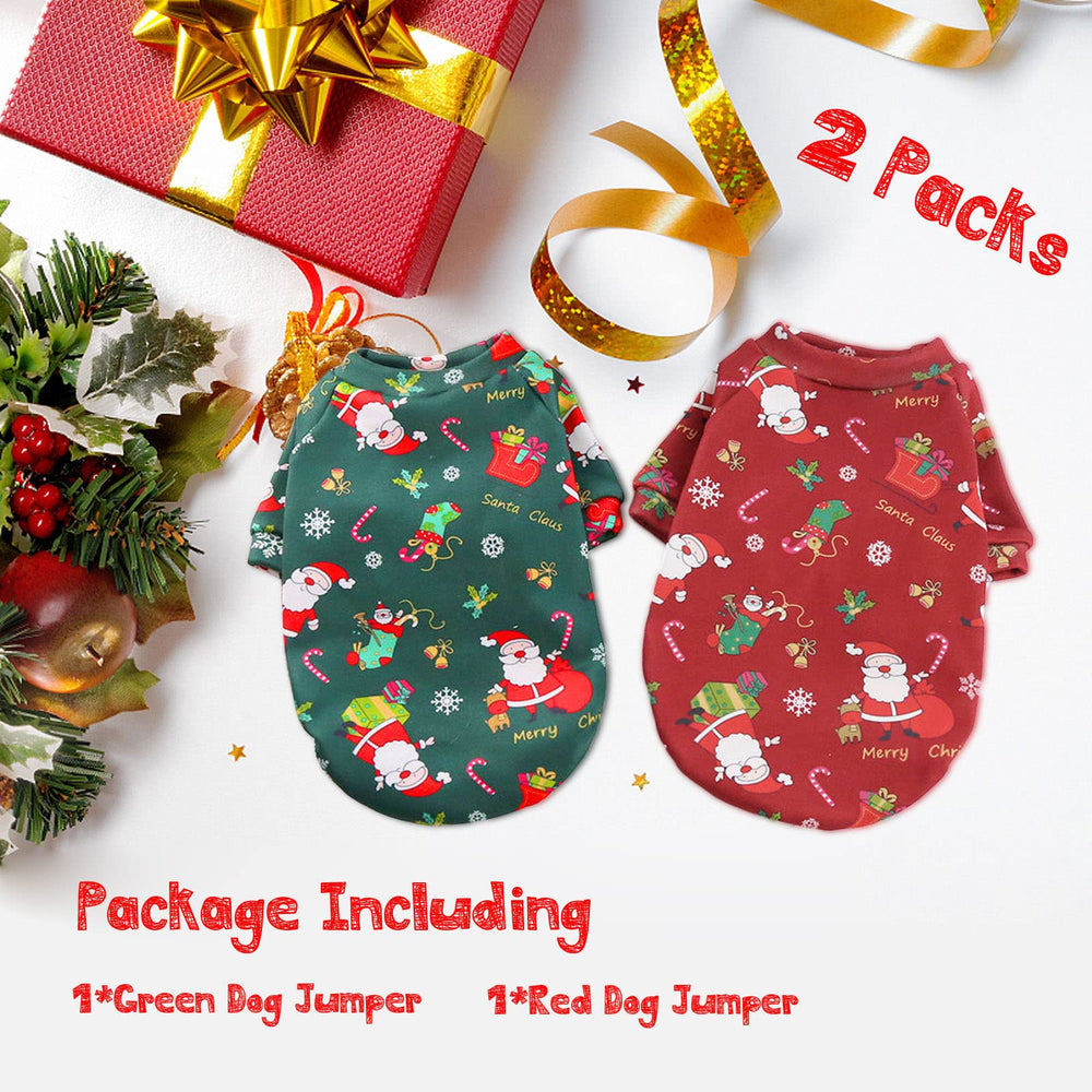 AFYHH dog Christmas sweater side view knit showcases comfortable fabric for chilly days.