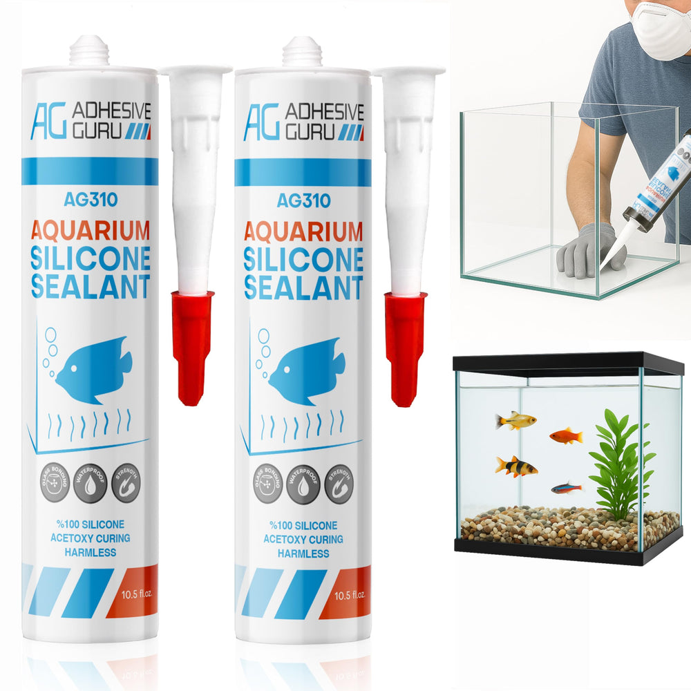 AG Adhesive Guru aquarium sealant clear tube closeup demonstrates strong bond