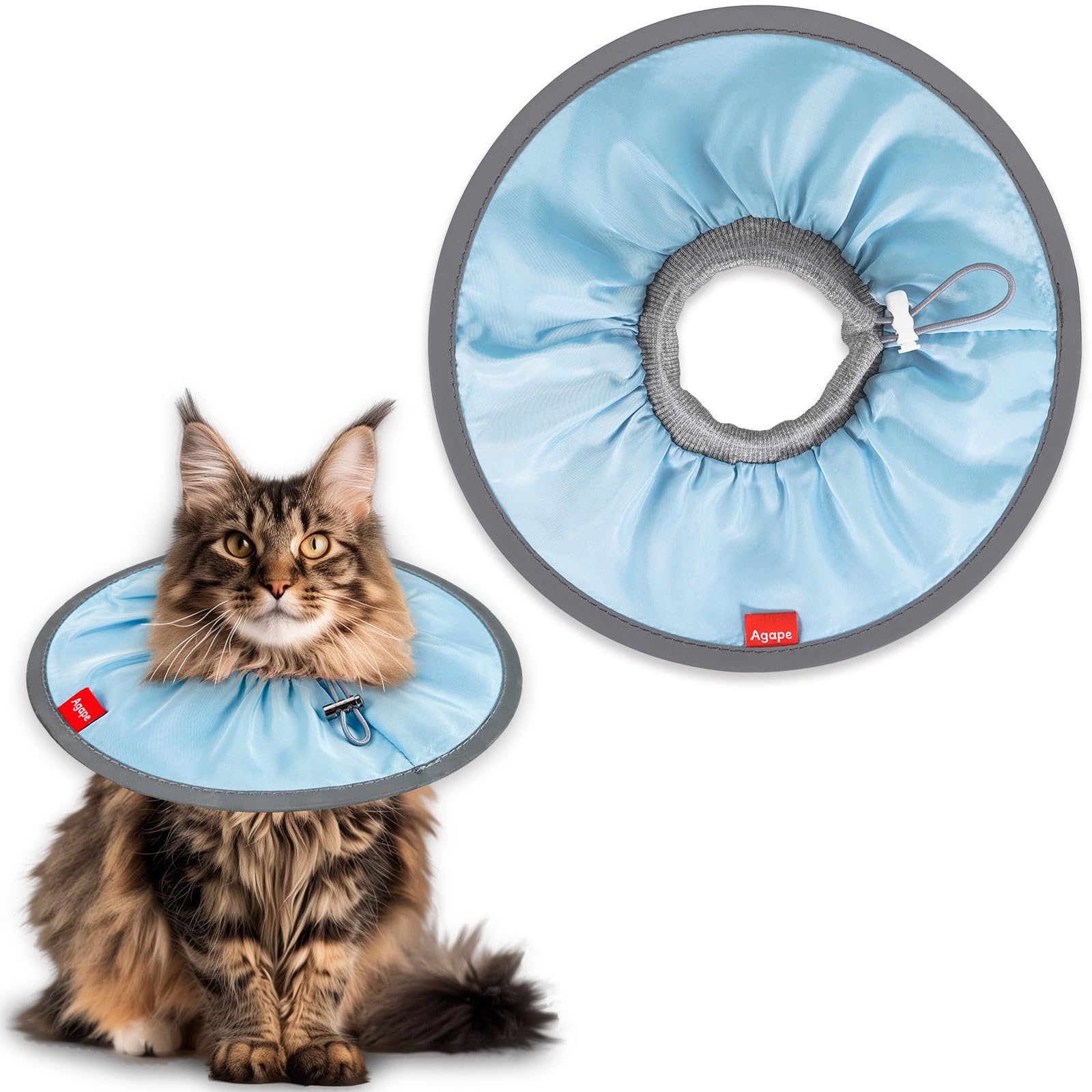 Agape Soft Cat Cone close-up of silky fabric for comfortable recovery