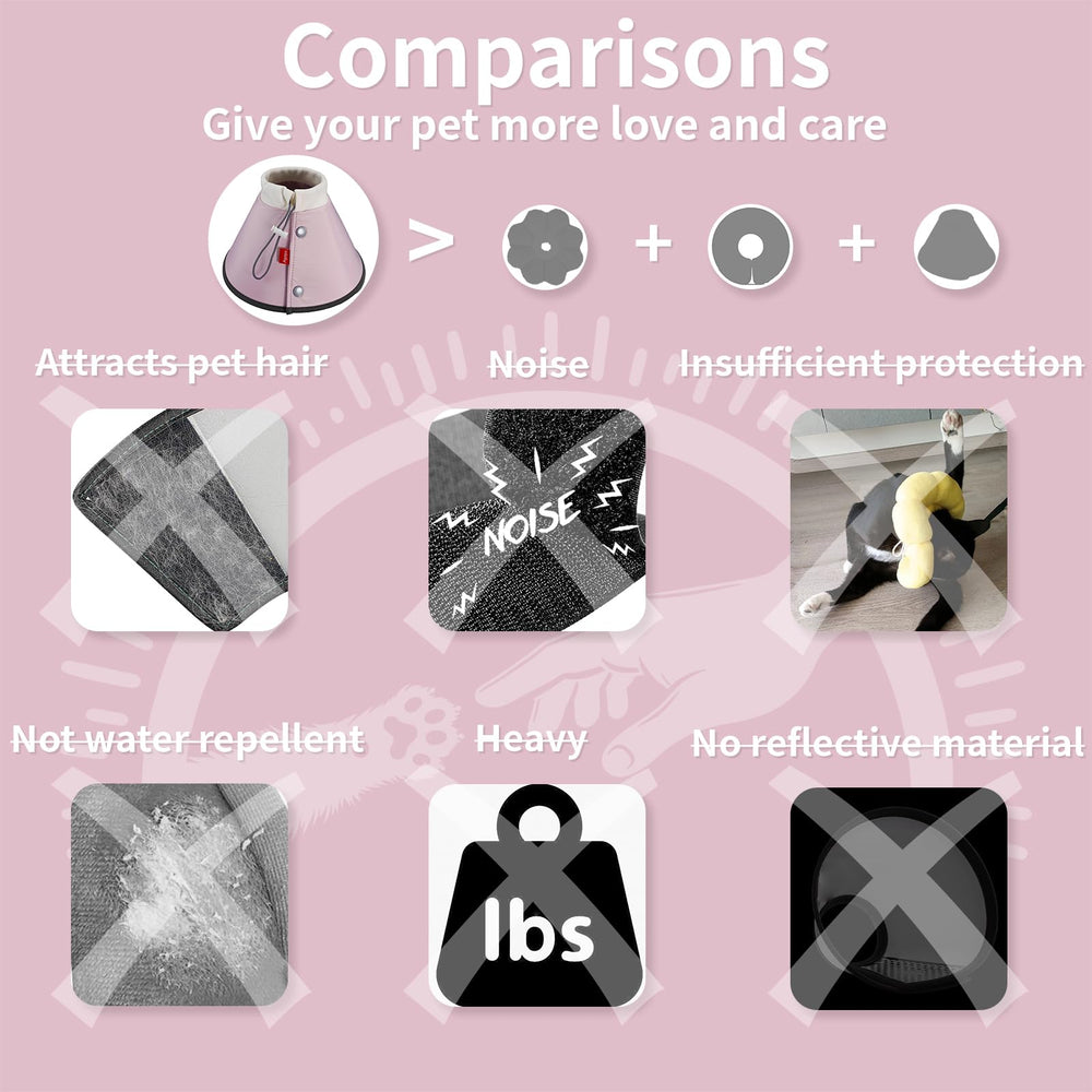 Agape Soft Cone cat-small-dog-fit image illustrates versatile sizing for pets.