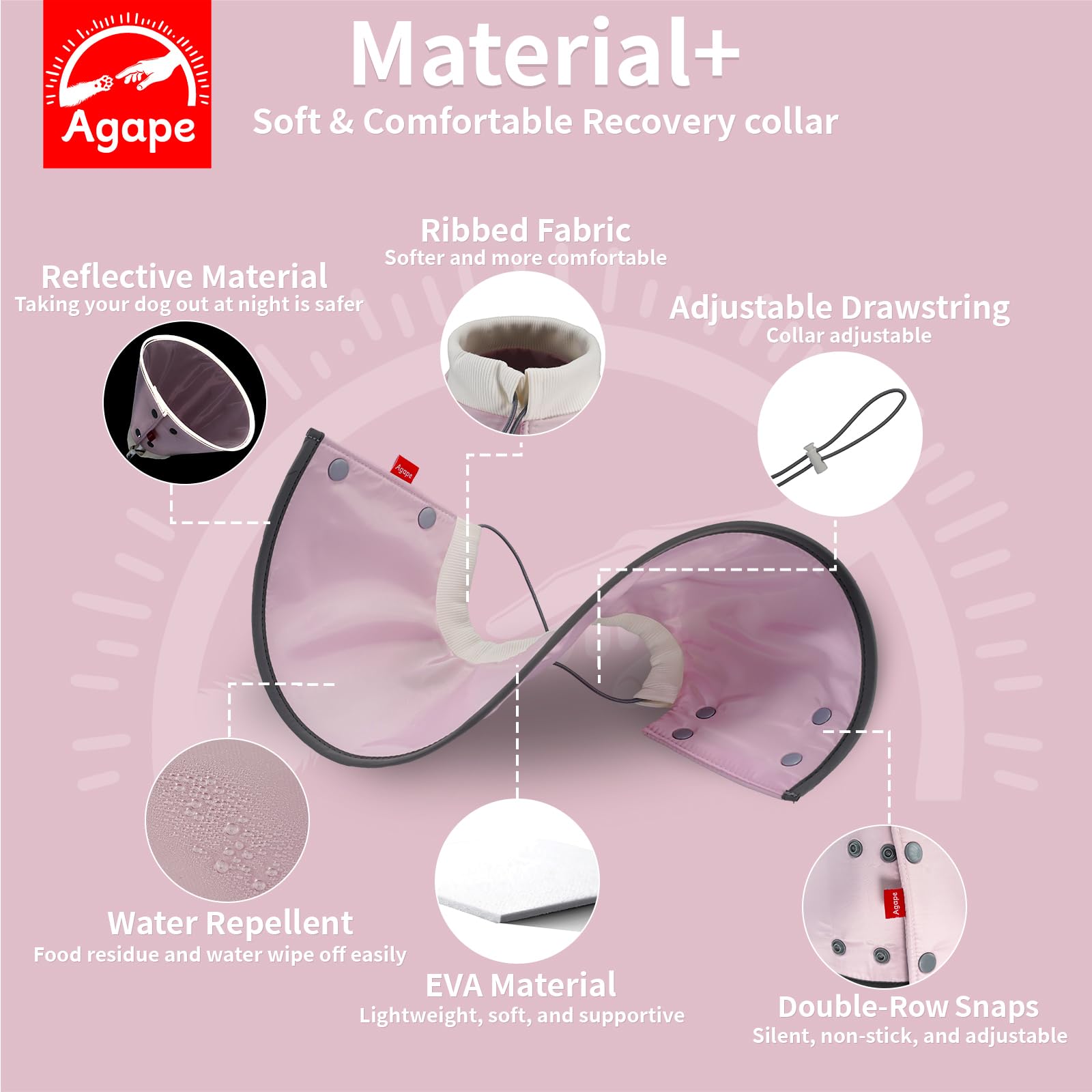 Agape Soft Cone water-repellent image showcases easy cleanup after meals.
