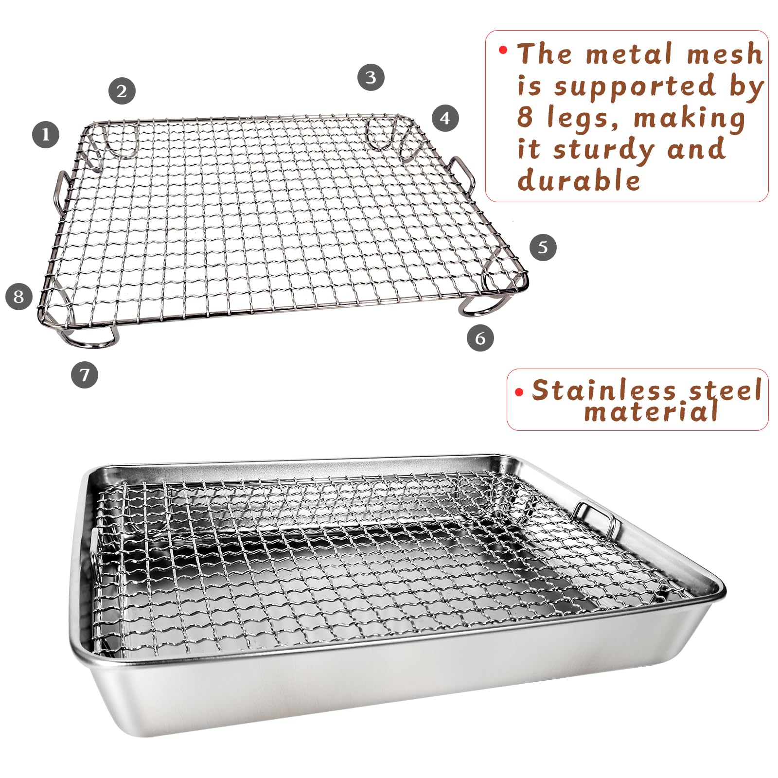 AGGQQA rabbit litter box stainless steel grid closeup shows toe-safe surface