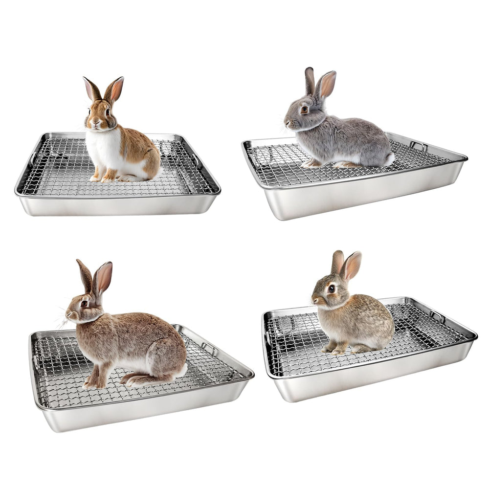 AGGQQA litter box stainless steel mesh closeup with perfect gaps for waste