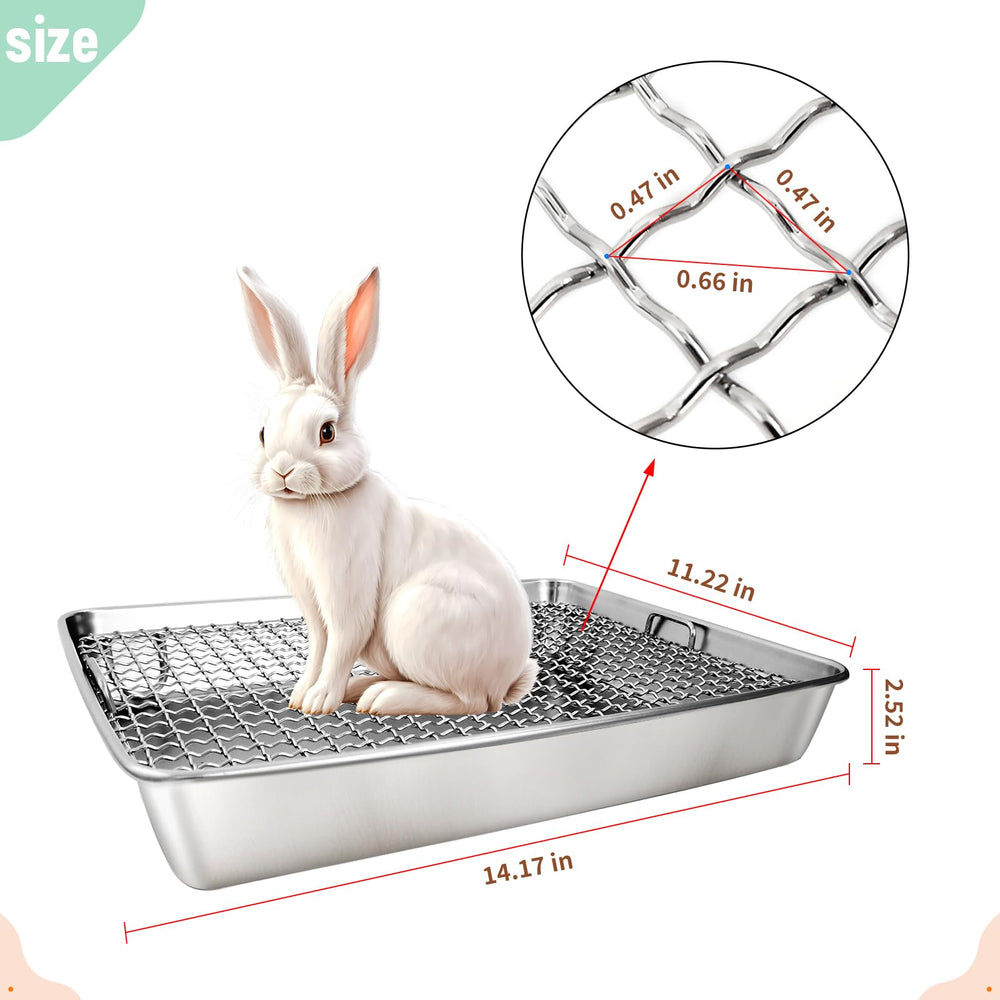 AGGQQA rabbit litter box footed grid keeps the setup stable