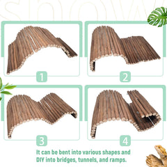 AGGQQA Reptile Hide Bridge collapsible design enables flexible, space-saving habitat layouts.