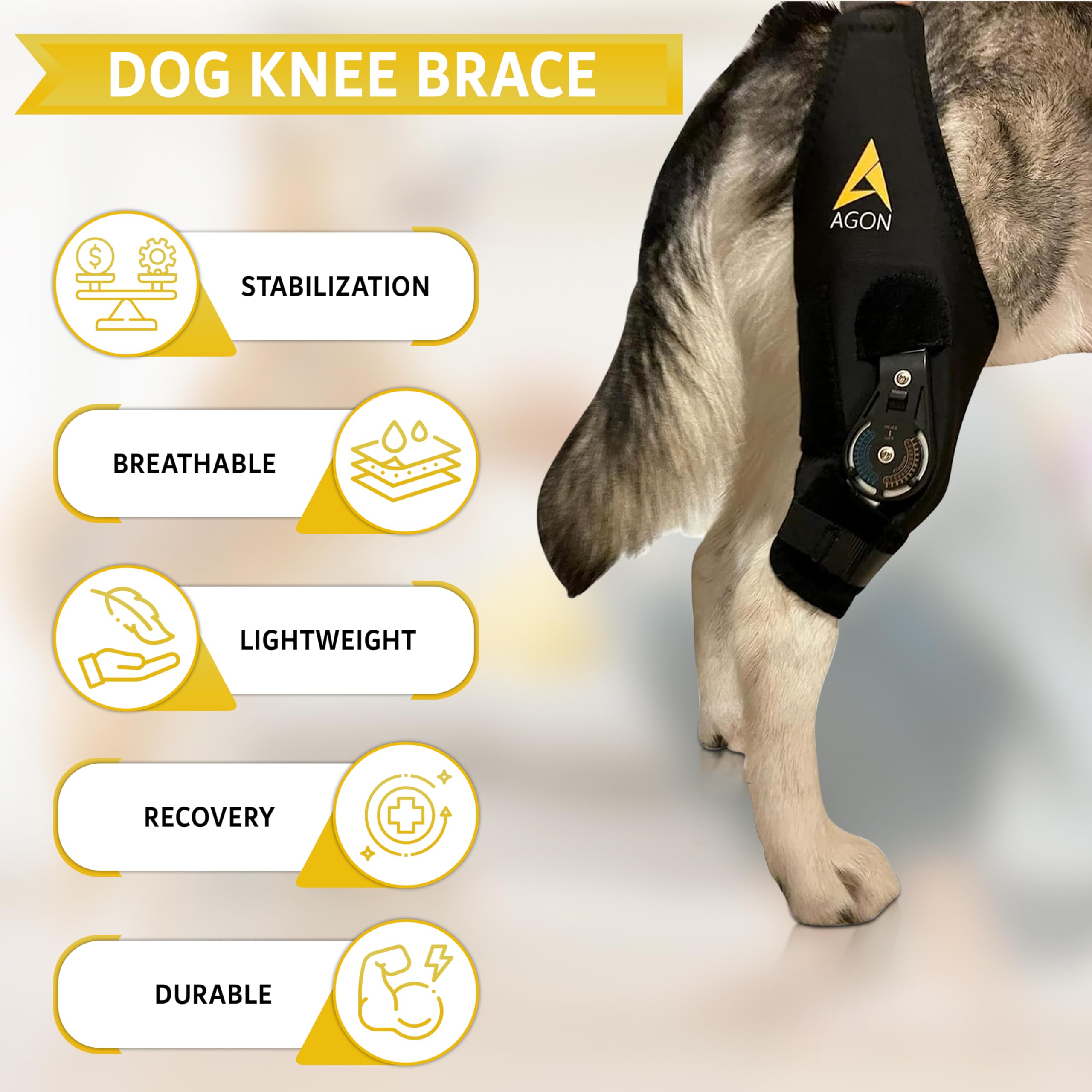 AGON Dog Knee Brace left leg XL premium neoprene delivers durable, flexible support