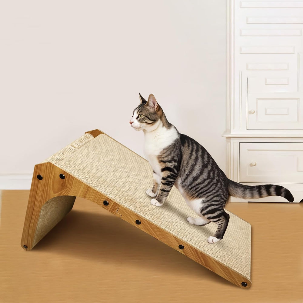 AGYM Cat Scratcher assembled in living room demonstrates easy setup.