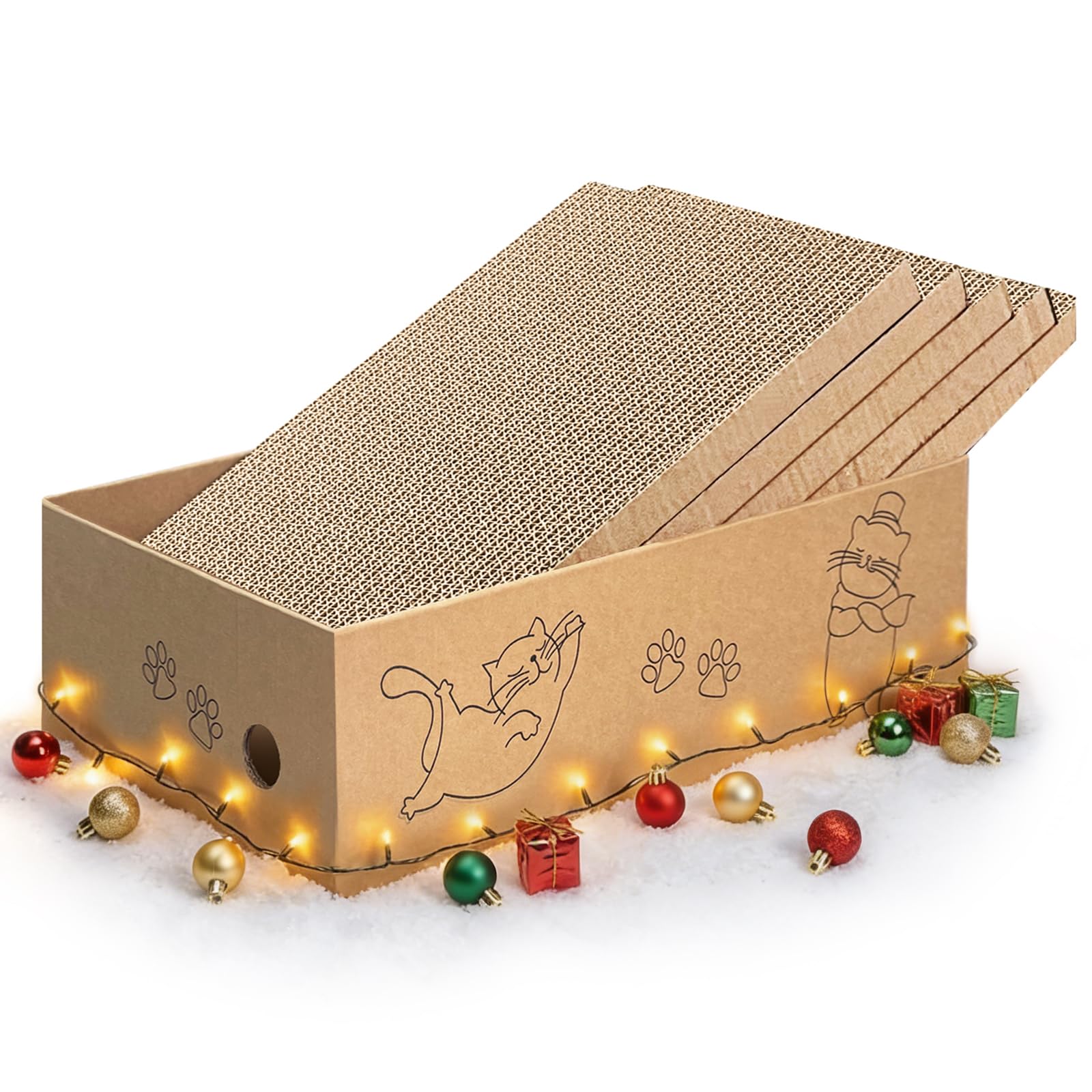 AGYM cat scratcher five-pack box packaging highlights bundled scratching options