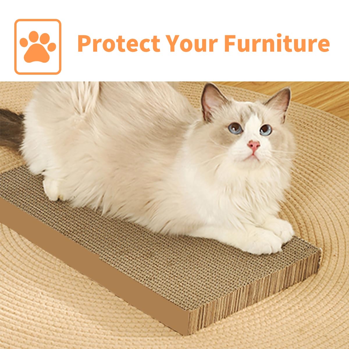 AGYM Cat Scratcher furniture-protection use-case image illustrates clutter relief