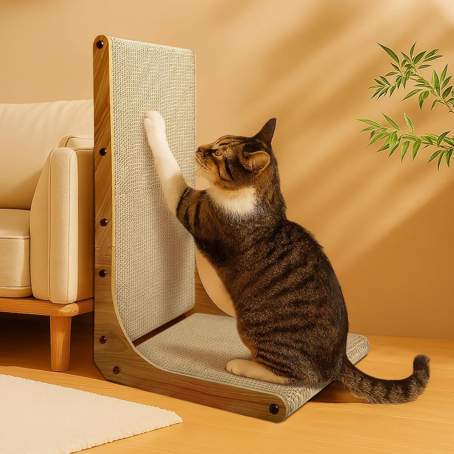 AGYM Cat Scratcher kitten using scratcher for play and rest.