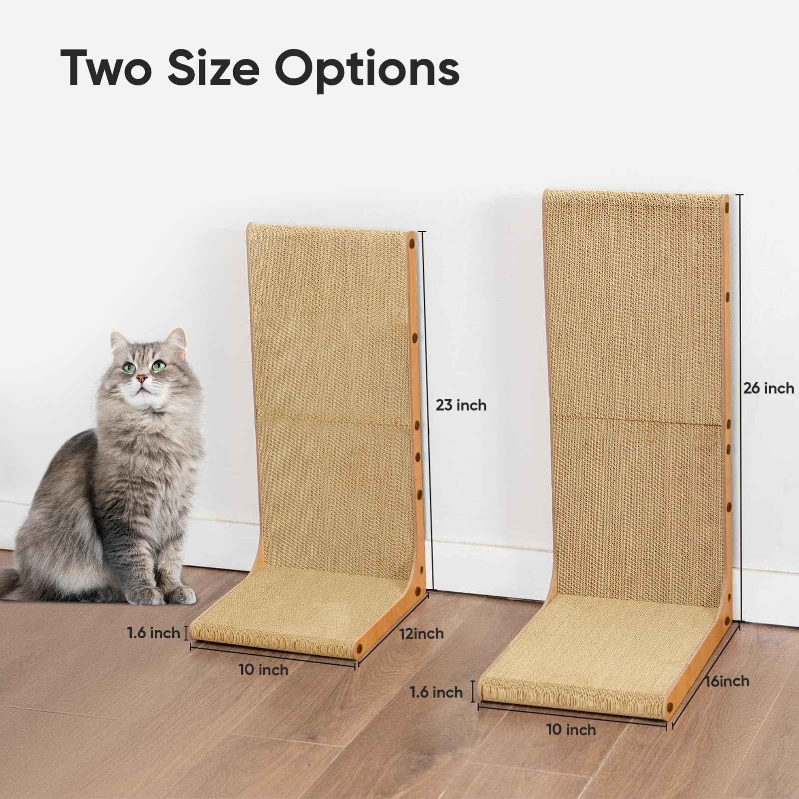 AGYM Cat Scratcher L-shape shows versatile angles for scratching and napping.