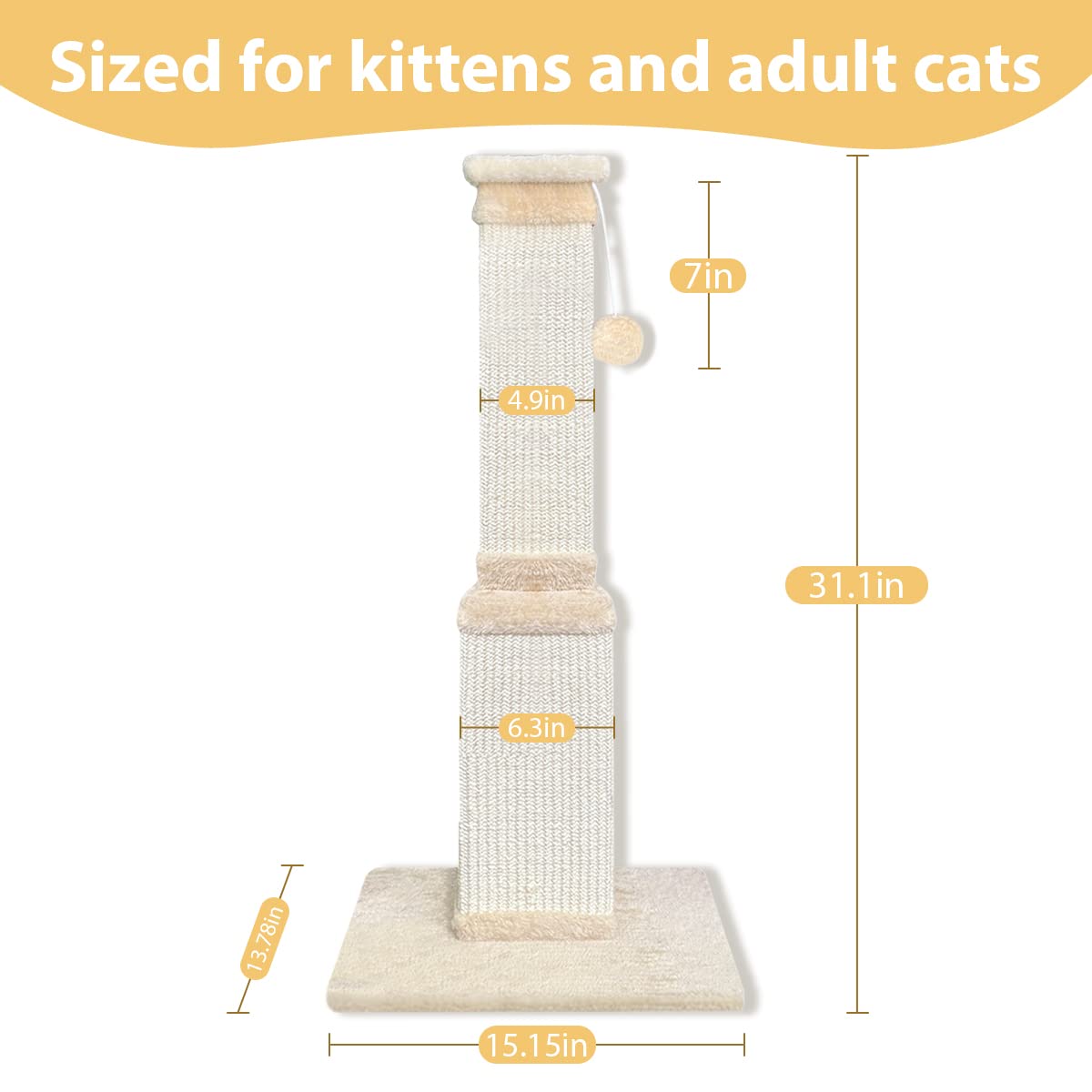 AGYM cat scratching post in indoor beige room setting