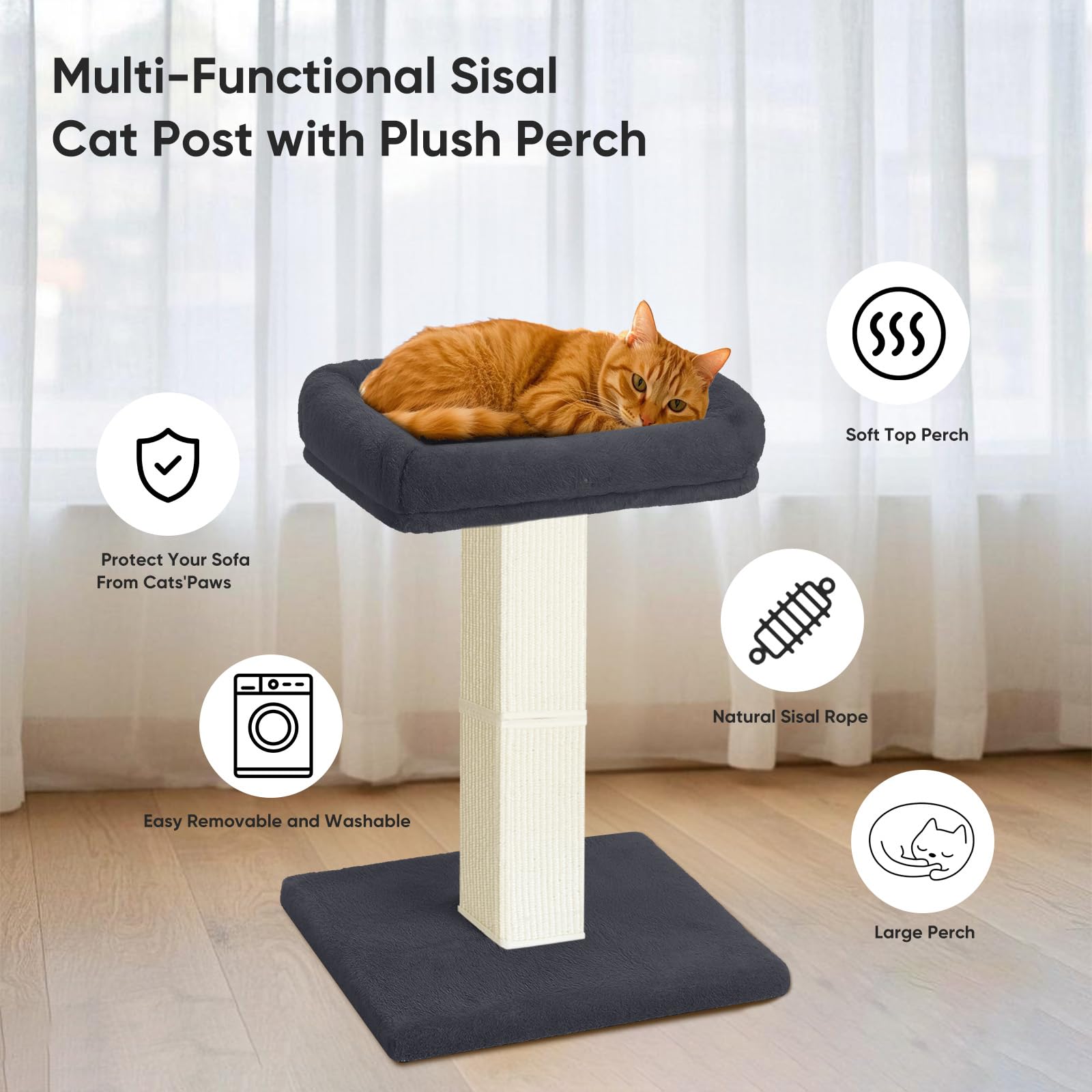 AGYM Cat Scratching Post removable cover enables easy cleaning and maintenance.