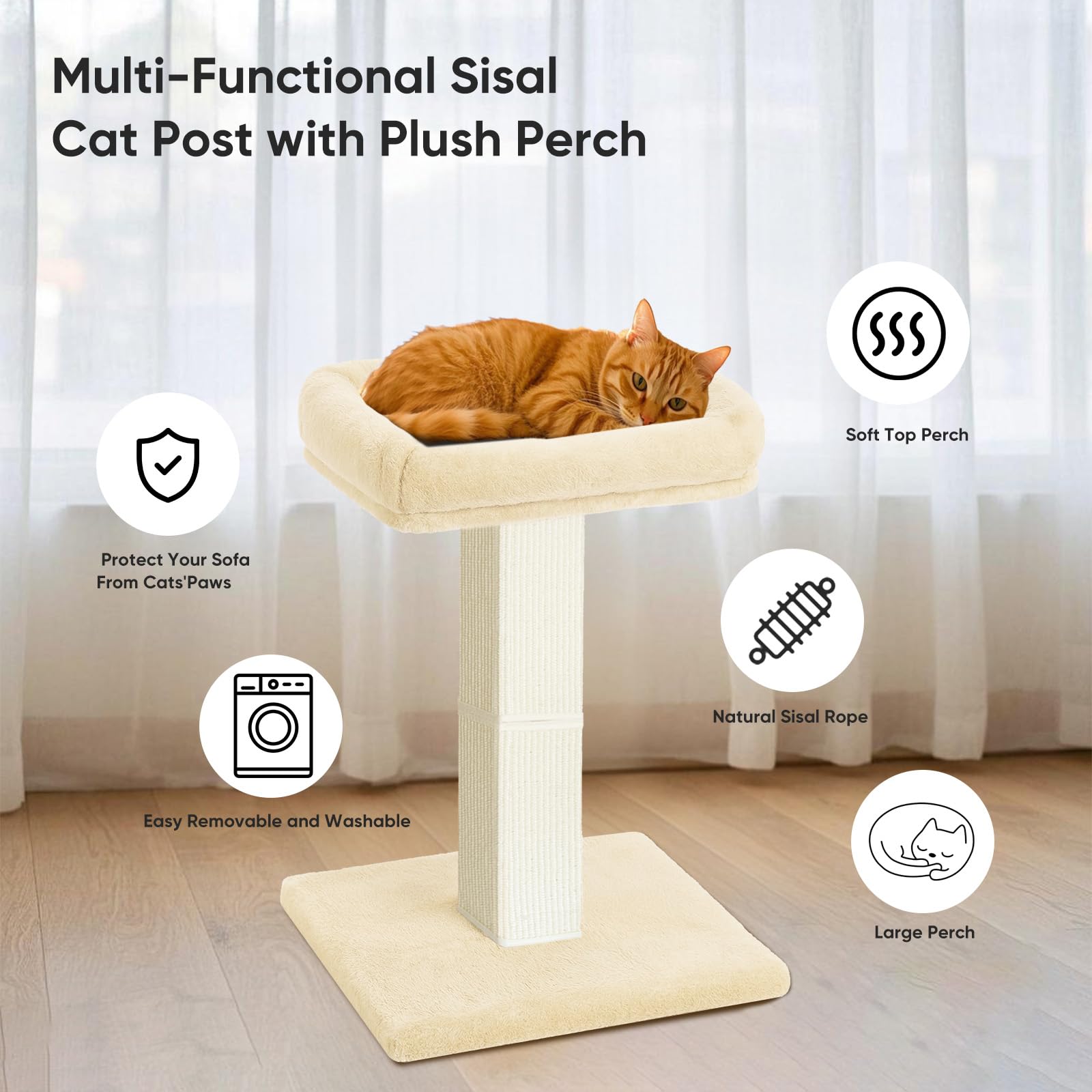 AGYM Cat Scratching Post removable cover simplifies cleaning and maintenance