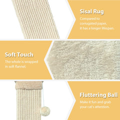 Close-up of AGYM natural sisal rope texture on the post