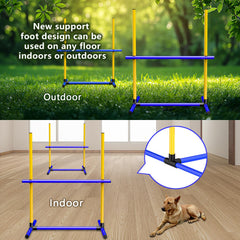 AHAILUOO height-adjustable agility jumps demonstrate size customization.
