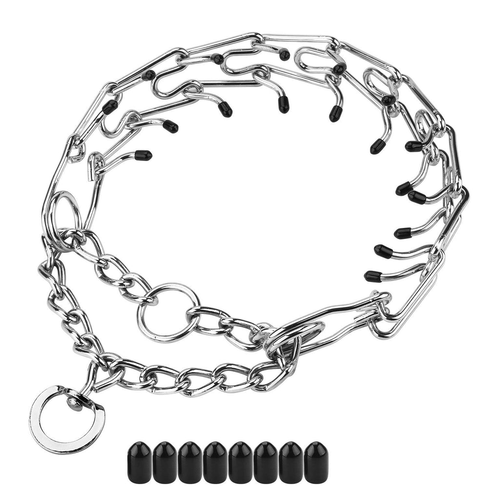 Aheasoun prong collar medium overview shows durable stainless steel for reliable training.