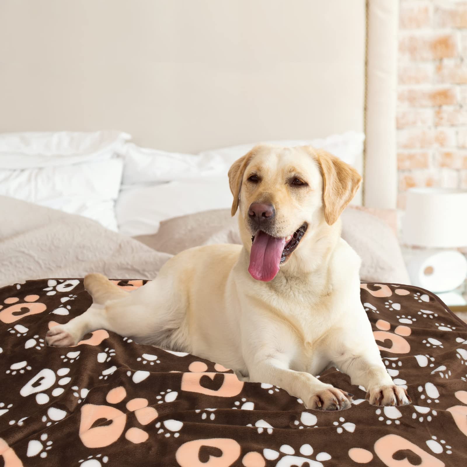 AHOOCUSTOM Dog Blanket brown flannel texture highlighting durable comfort for dogs