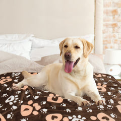 AHOOCUSTOM Dog Blanket brown flannel texture highlighting durable comfort for dogs