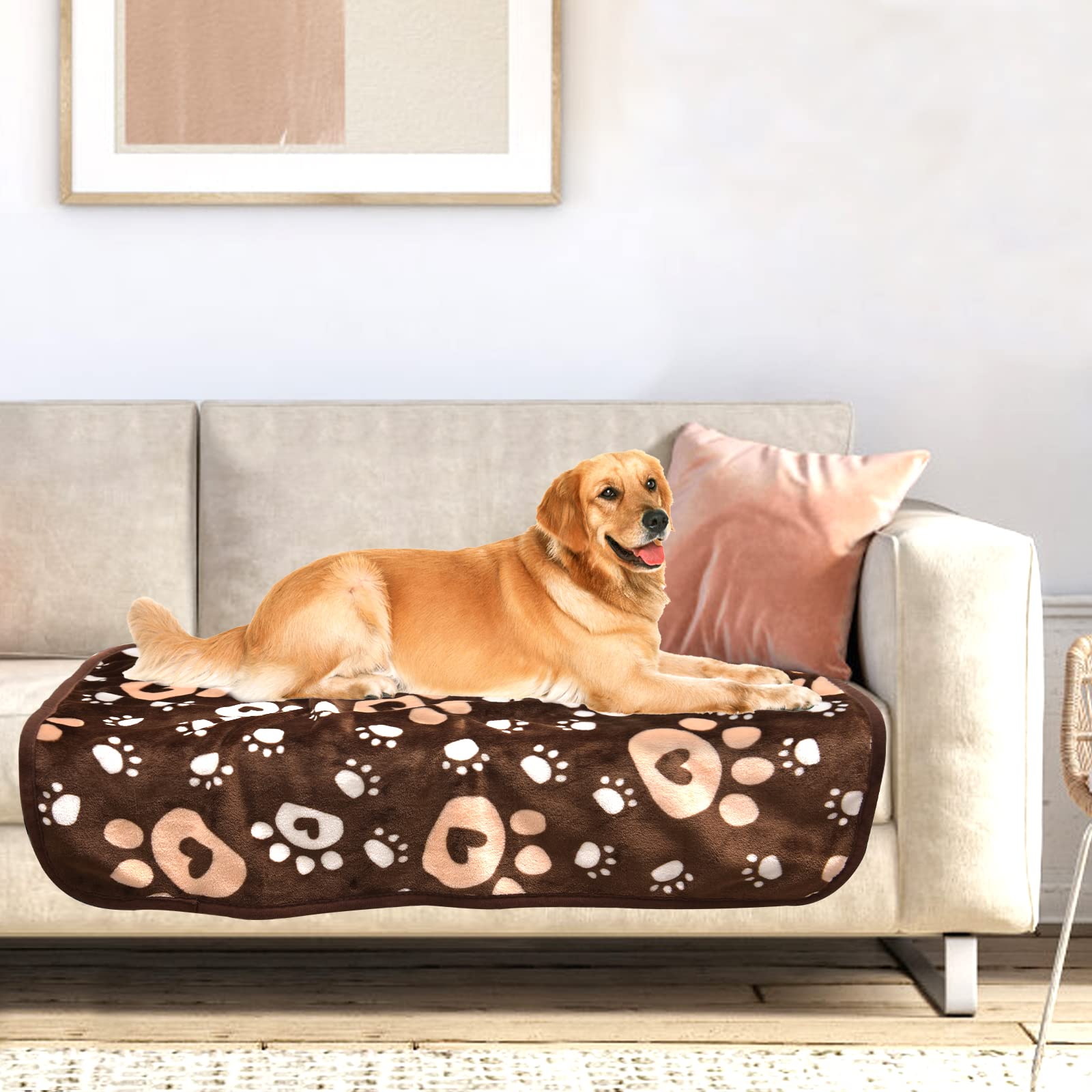 AHOOCUSTOM Dog Blanket protects furniture from scratches and moisture