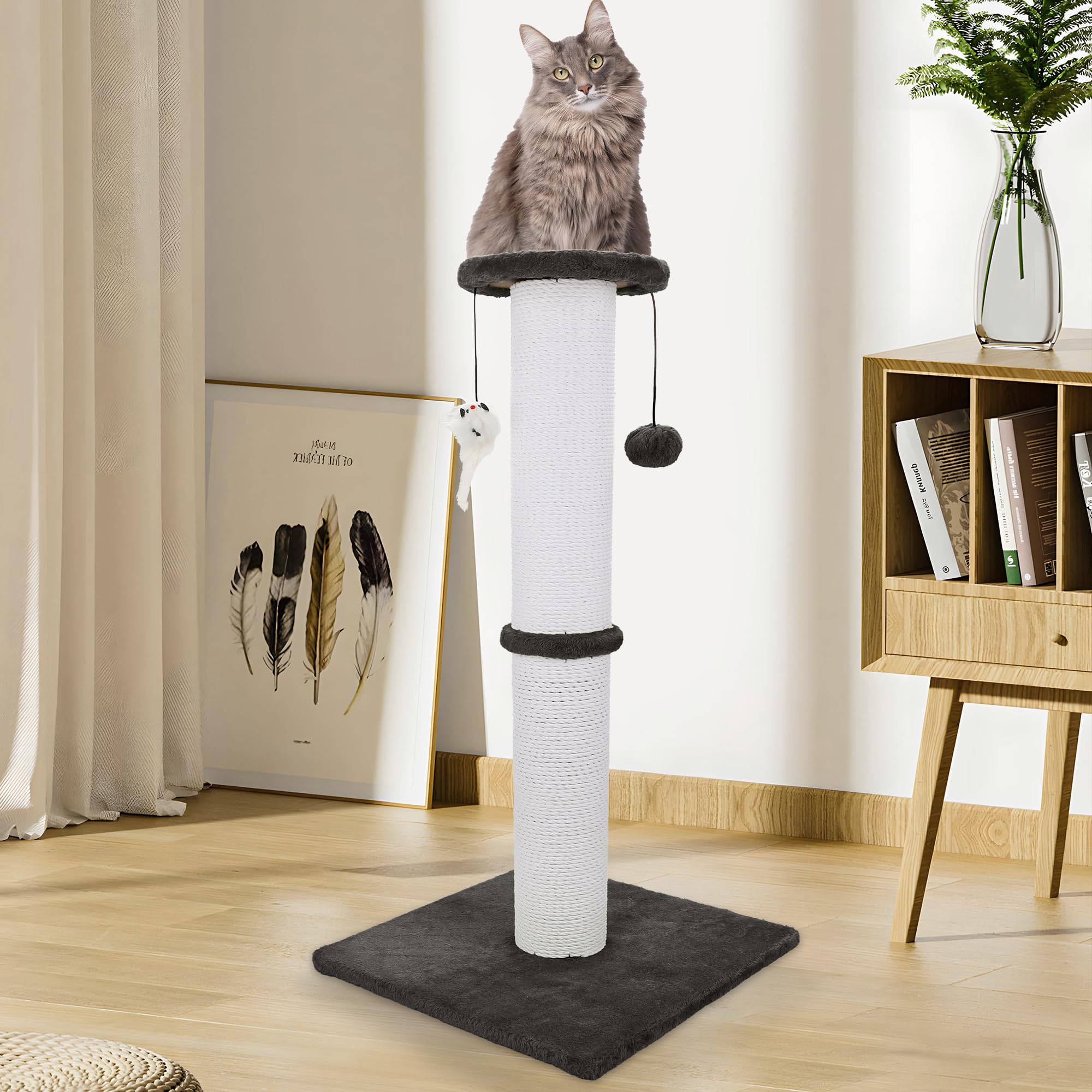 Ahomdoo black finish post combines sleek look with reliable stability.