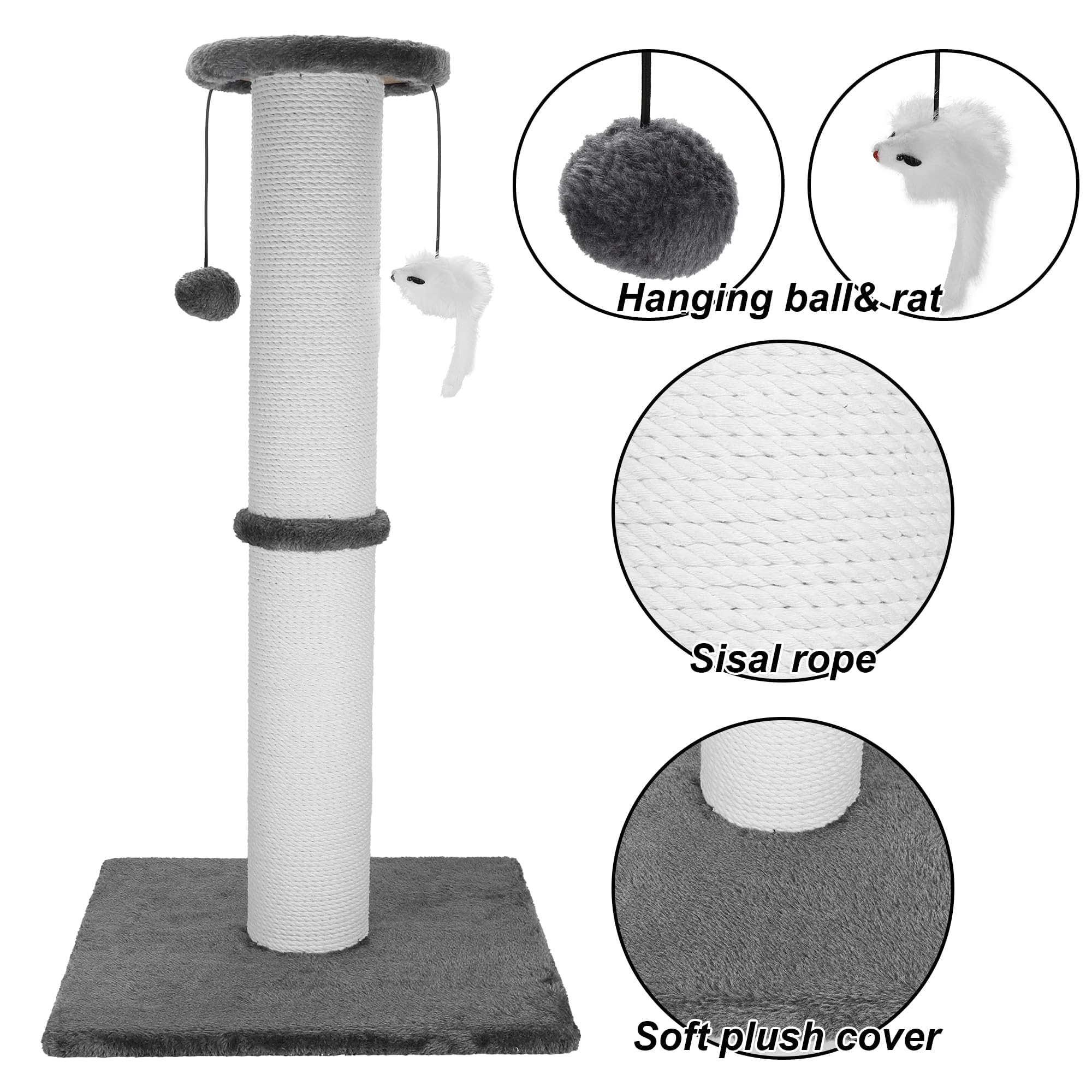 Ahomdoo 34inch wide base ensures safe climbing and stable scratching.