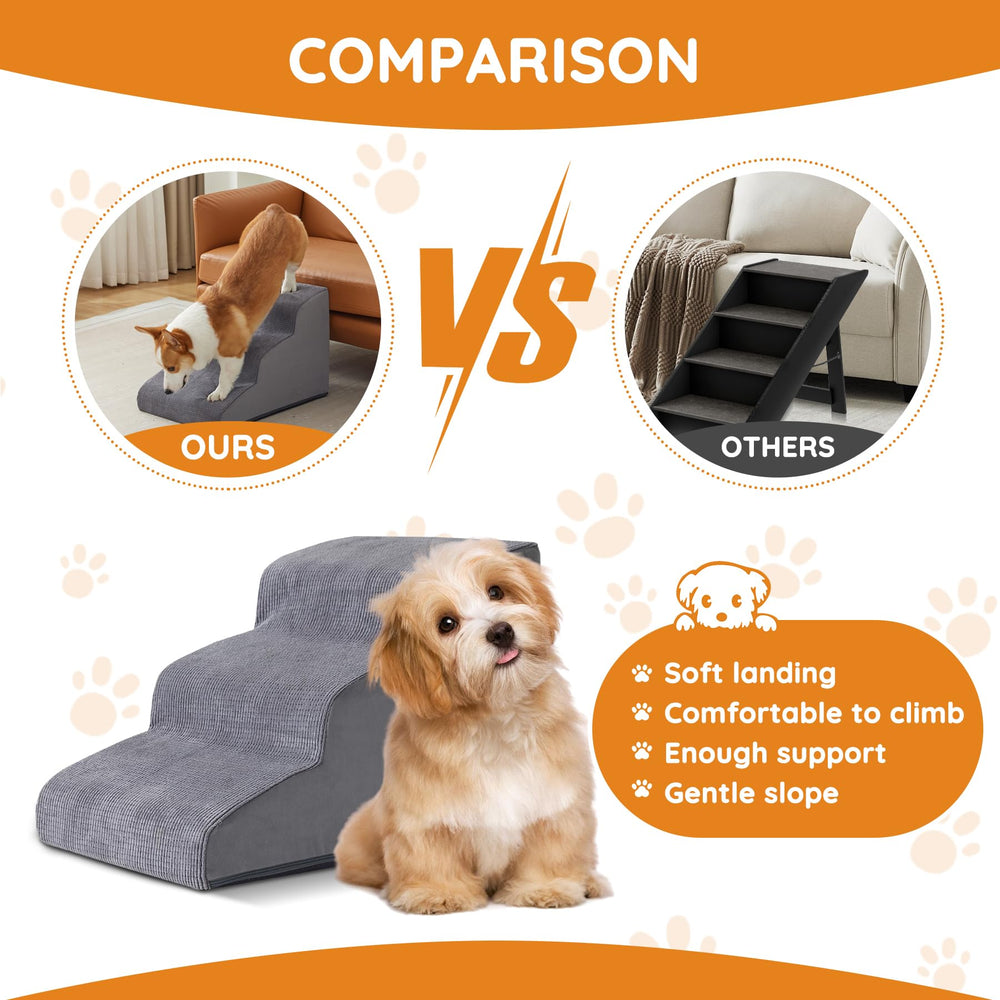 Ahpmeoa dog stairs high-density-foam profile showing sturdy, supportive core.