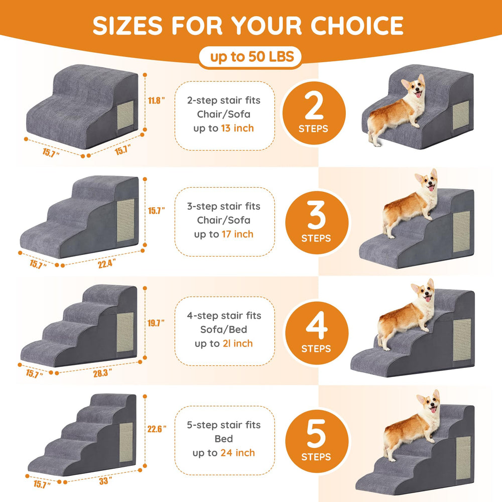 Ahpmeoa dog stairs non-slip bottom image highlighting stability on wooden floor.