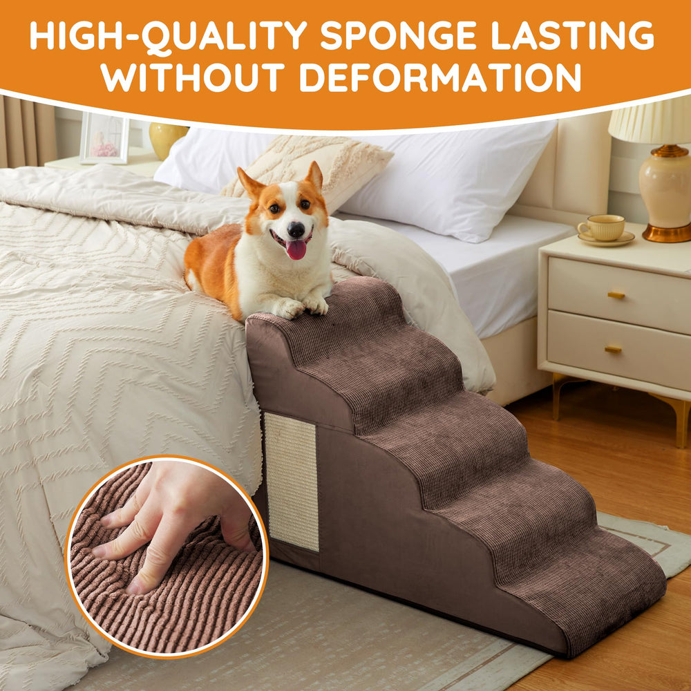 Ahpmeoa dog steps coffee color blends with home décor